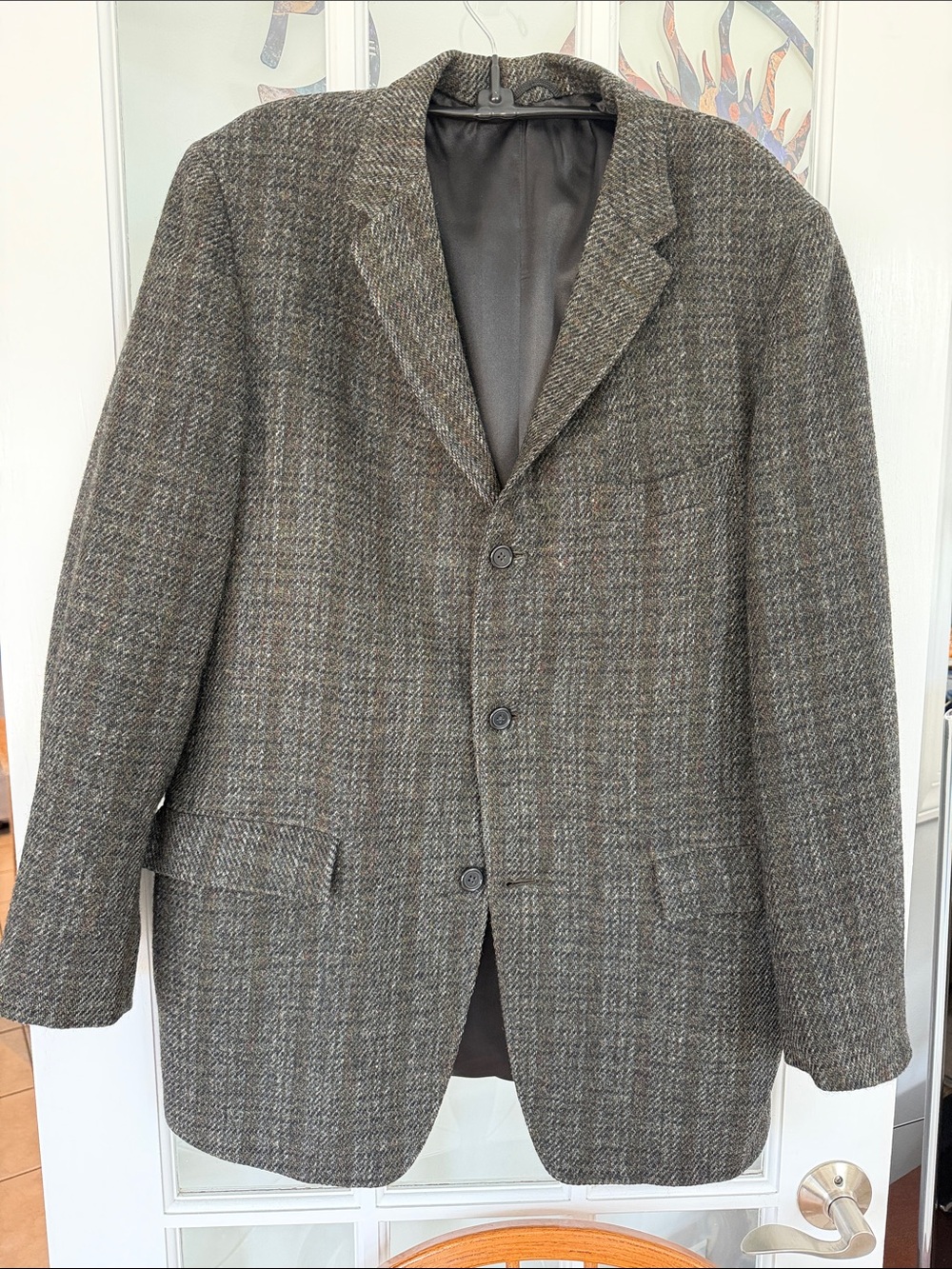 Men's vintage donegal tweed sport coat w/new lining, size 40R or 38R from 1980s